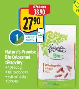 Albert Nature's Promise Bio Celozrnné těstoviny nabídka