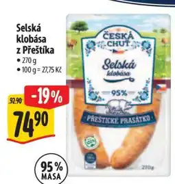 Albert Selská klobása z přeštíka nabídka