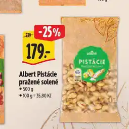 Albert Pistácie pražené solené nabídka