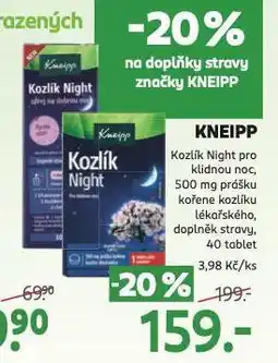 Rossmann Kneipp kozlík night pro klidnou noc nabídka