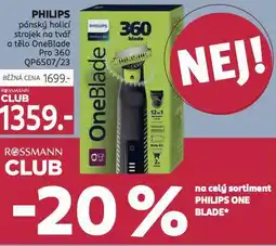 Rossmann Philips pánský holící strojek na tvář a tělo oneblade nabídka
