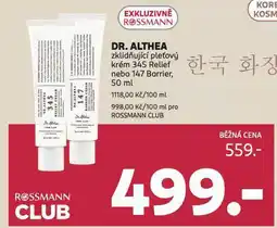 Rossmann Dr. athea zklidňující pleťový krém nabídka