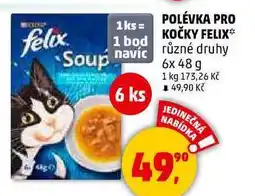 Penny Market POLÉVKA PRO KOČKY FELIX různé druhy, 6x 48 g nabídka