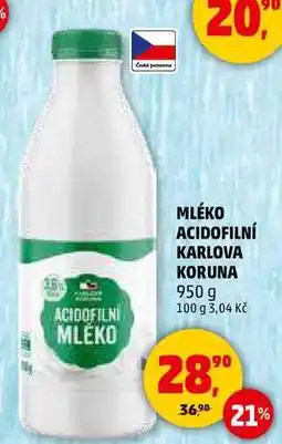 Penny Market MLÉKO ACIDOFILNÍ KARLOVA KORUNA, 950 g nabídka