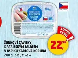 Penny Market ŠUNKOVÉ ZÁVITKY S PAŘÍŽSKÝM SALÁTEM V ASPIKU KARLOVA KORUNA, 200 g nabídka