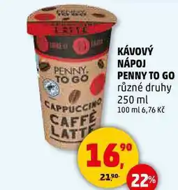 Penny Market KÁVOVÝ NÁPOJ PENNY TO GO různé druhy, 250 ml nabídka