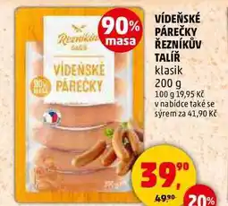 Penny Market VÍDEŇSKÉ PÁREČKY ŘEZNÍKŮV TALÍŘ klasik, 200 g nabídka