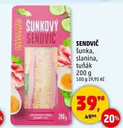 Penny Market SENDVIČ šunka, slanina, tuňák, 200 g nabídka