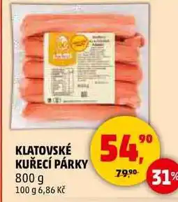 Penny Market KLATOVSKÉ KUŘECÍ PÁRKY, 800 g nabídka