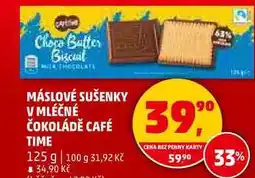 Penny Market MÁSLOVÉ SUŠENKY V MLÉČNÉ ČOKOLÁDĚ CAFÉ TIME, 125 g nabídka