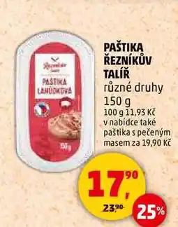 Penny Market PAŠTIKA ŘEZNÍKŮV TALÍŘ různé druhy, 150 g nabídka