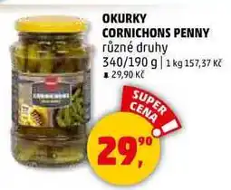 Penny Market OKURKY CORNICHONS PENNY různé druhy, 340/190 g nabídka