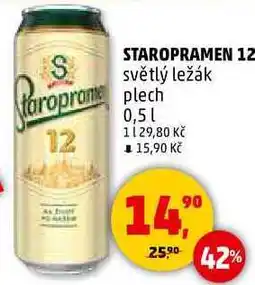 Penny Market STAROPRAMEN 12 světlý ležák plech, 0,5 l nabídka