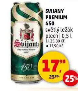 Penny Market SVIJANY PREMIUM 450 světlý ležák plech, 0,5 l nabídka