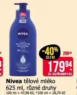 Teta Nivea tělové mléko nabídka
