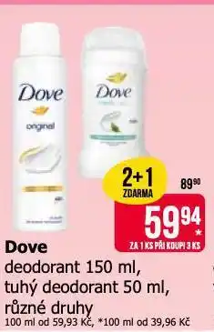 Teta Dove deodorant nabídka