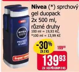 Teta Nivea sprchový gel duopack nabídka