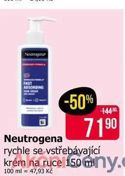 Teta Neutrogena rychle se vstřebávající krém na ruce 150 ml nabídka