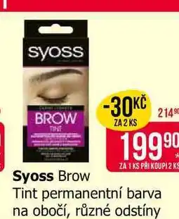 Teta Syoss Brow Tint permanentní barva na obočí, různé odstíny nabídka