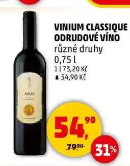 Penny Market VINIUM CLASSIQUE ODRUDOVÉ VÍNO různé druhy, 0,75 l nabídka