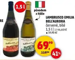 Penny Market LAMBRUSCO EMILIA BELL'AURORA červené, bílé 1,5 l nabídka