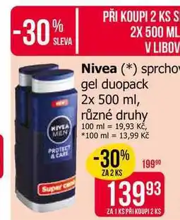 Teta Nivea sprchový gel duopack 2x 500 ml, různé druhy nabídka