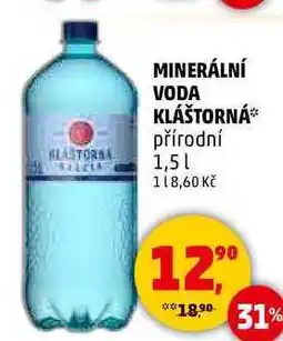 Penny Market MINERÁLNÍ VODA KLÁŠTORNÁ přírodní, 1,5 l nabídka