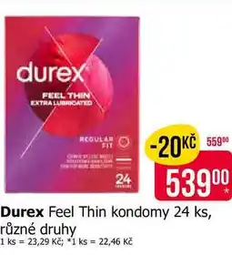 Teta Durex Feel Thin kondomy 24 ks, různé druhy nabídka