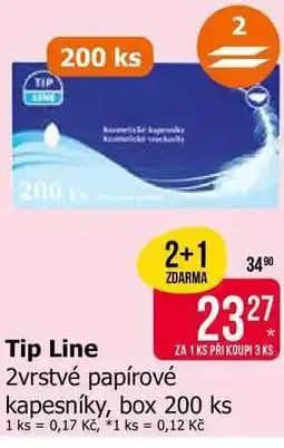 Teta Tip Line 2vrstvé papírové kapesníky, box 200 ks nabídka