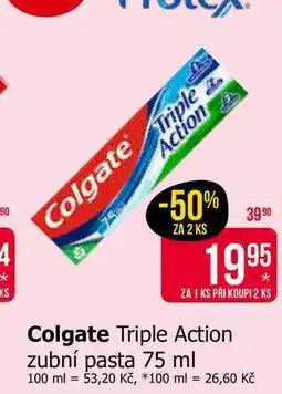 Teta Colgate Triple Action zubní pasta 75 ml nabídka