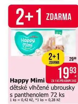 Teta Happy Mimi dětské vlhčené ubrousky s panthenolem 72 ks nabídka