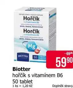 Teta Biotter hořčík s vitamínem B6 50 tablet nabídka