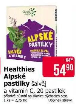 Teta Healthies Alpské pastilky šalvěj a vitamin C, 20 pastilek nabídka