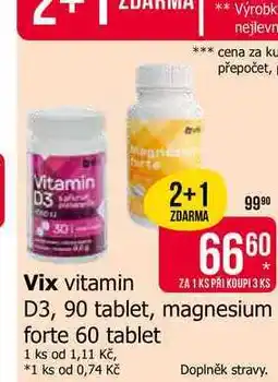 Teta Vix vitamin D3, 90 tablet, magnesium forte 60 tablet nabídka