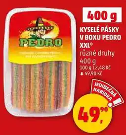 Penny Market KYSELÉ PÁSKY V BOXU PEDRO XXL různé druhy, 400 g nabídka