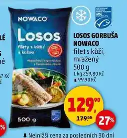Penny Market LOSOS GORBUŠA NOWACO filet s kůží, mražený, 500 g nabídka