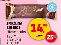 Penny Market ZMRZLINA BIG RIOS různé druhy, 120 ml nabídka
