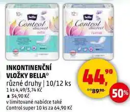 Penny Market INKONTINENČNÍ VLOŽKY BELLA různé druhy, 10/12 ks nabídka