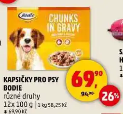 Penny Market KAPSIČKY PRO PSY BODIE různé druhy, 12x 100 g nabídka