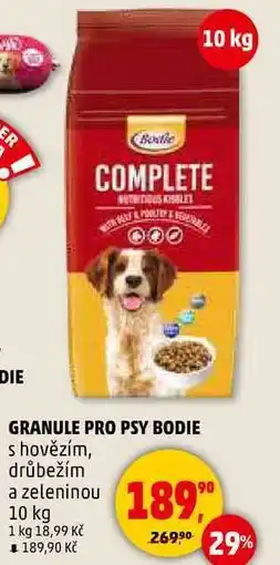 Penny Market GRANULE PRO PSY BODIE s hovězím, drůbežím a zeleninou, 10 kg nabídka