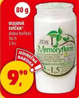 Penny Market OLEJOVÁ SVÍČKA doba hoření 36 h, 1 ks nabídka