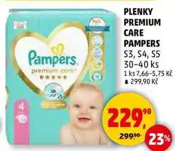 Penny Market PLENKY PREMIUM CARE PAMPERS S3, S4, S5, 30-40 ks nabídka