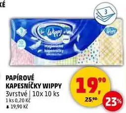 Penny Market PAPÍROVÉ KAPESNÍČKY WIPPY, 3vrstvé, 10x 10 ks nabídka