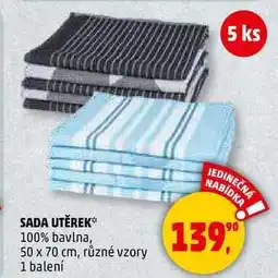 Penny Market SADA UTĔREK 100% bavlna, 50 x 70 cm, různé vzory, 1 balení nabídka