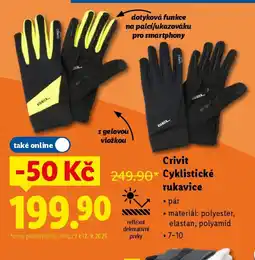 Lidl Crivit Cyklistické rukavice nabídka