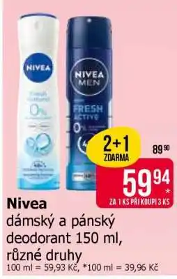 Teta Nivea dámský a pánský deodorant 150 ml, různé druhy nabídka