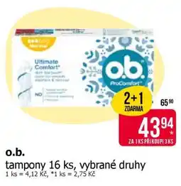 Teta o.b. tampony 16 ks, vybrané druhy nabídka