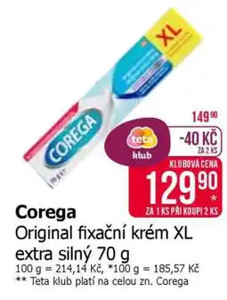 Teta Corega Original fixační krém XL extra silný 70 g nabídka