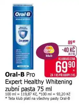 Teta Oral-B Pro Expert Healthy Whitening zubní pasta 75 ml nabídka