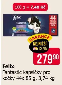 Teta Felix Fantastic kapsičky pro kočky 44x 85 g, 3,74 kg nabídka